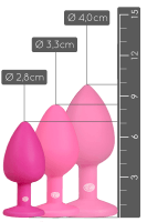 Pinker Analplug mit Kristall - S/M/L
