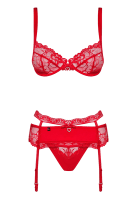 3tlg. Dessous Set in Rot