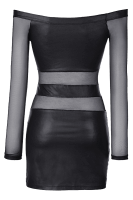 Schwarzes Kleid mit Tüll-Ärmeln
