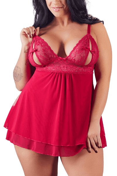 Rotes Babydoll Plus Size