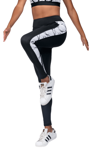 Fitness Leggings schwarz/weiß