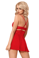 Rotes Babydoll mit Spitze