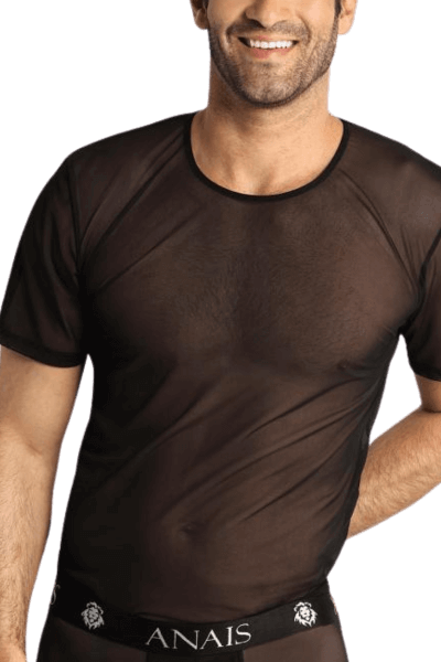 schwarzes Herren T-Shirt Netz