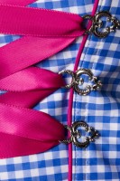 2tlg. Luxus Dirndl in pink/blau/weiß