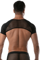 Schulter Harness Shirt mit Netz schwarz