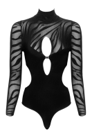 String-Body schwarz mit Zebraprint