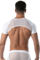 Schulter Harness Shirt mit Netz weiß