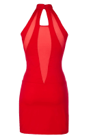 Rotes Neckholder-Kleid mit Tüll
