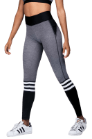 Fitness Leggings grau/schwarz/weiß