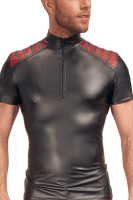 Wetlook Shirt schwarz rot