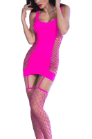 Bodystocking in Kleid-Optik pink